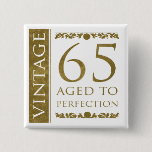 Macaron Carré 5 Cm Fancy Vintage 65e anniversaire