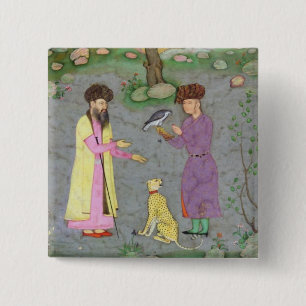 Macaron Carré 5 Cm Fauconnier avec le guépard de compagnon et