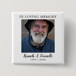 Macaron Carré 5 Cm Favour funéraire mémorial classique