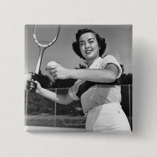 Macaron Carré 5 Cm Femme jouant au tennis 3