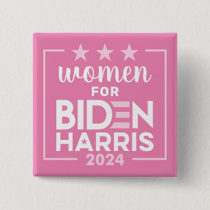 Macaron Carré 5 Cm Femmes pour Biden Harris - Design rose 2024