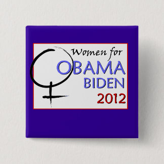 Macaron Carré 5 Cm Femmes pour le bouton d'Obama-Biden
