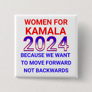 Macaron Carré 5 Cm Femmes pour l'élection de Kamala Harris 2024