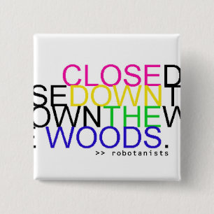 Macaron Carré 5 Cm Fermez les bois - bouton d'arc-en-ciel