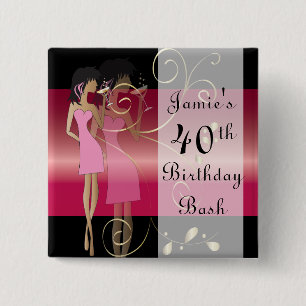 Macaron Carré 5 Cm Fête 00e anniversaire fille   Texte do-it-yourself