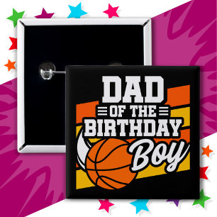 Macaron Carré 5 Cm Fête de basket-ball pour enfants Papa of the Birth