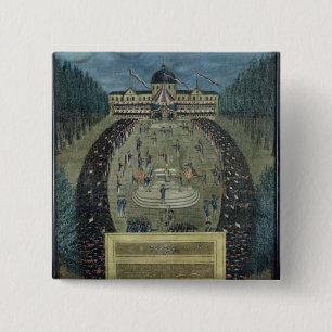 Macaron Carré 5 Cm Fete de la Federation, le 14 juillet 1790