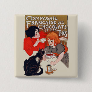 Macaron Carré 5 Cm Fête du chocolat français Steinlen Art