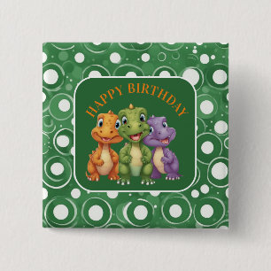 Macaron Carré 5 Cm Fête d'un bébé dinosaure adorable