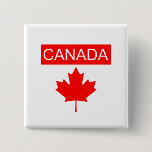 Macaron Carré 5 Cm Feuille d'érable du Canada