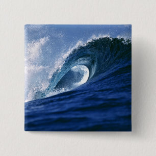 Macaron Carré 5 Cm Fidji, Tavarua, Cloudbreak. Une vague