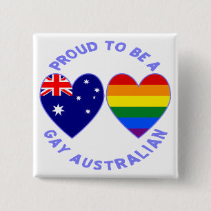 Macaron Carré 5 Cm Fier d'être un Australien gay