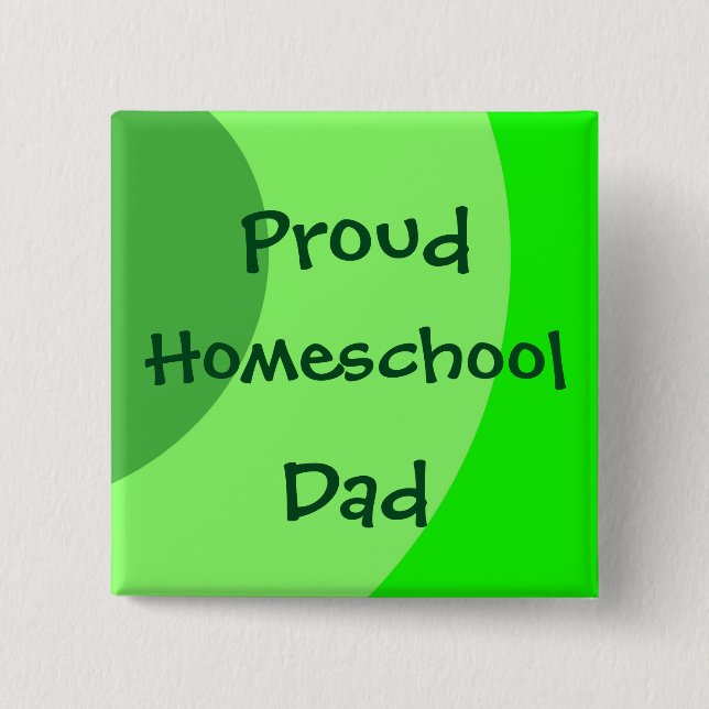 Macaron Carré 5 Cm Fier Homeschool Papa Green Fils (Devant)