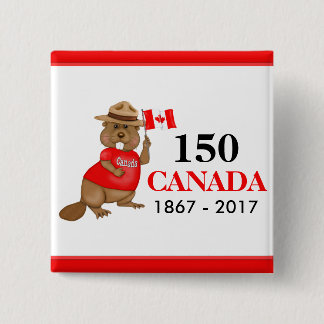 Macaron Carré 5 Cm Fière fête canadienne du castor 150