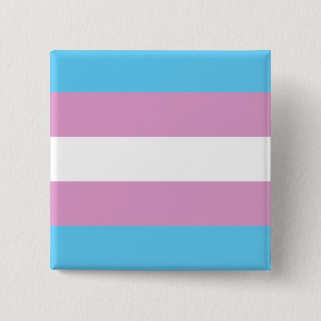 Macaron Carré 5 Cm Fierté transsexuelle (Devant)