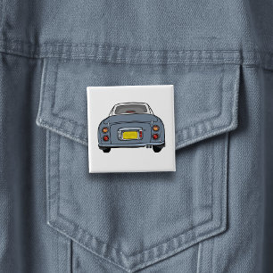 Macaron Carré 5 Cm Figarations Lapis Gris Figaro Bouton de voiture Ba