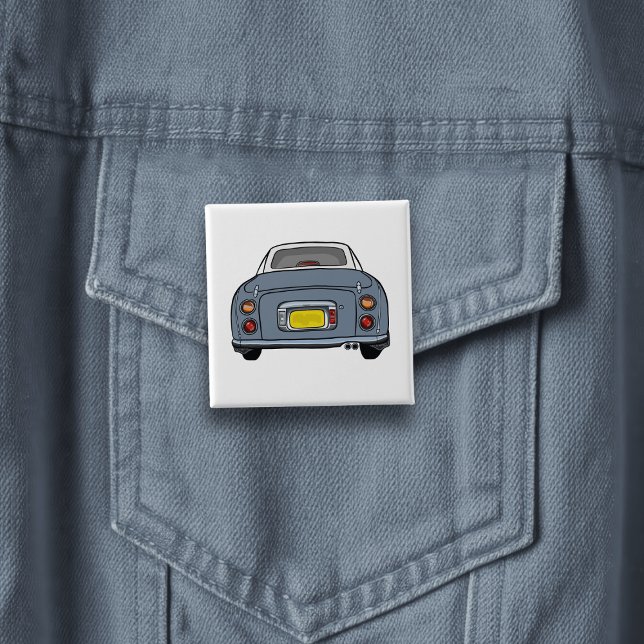 Macaron Carré 5 Cm Figarations Lapis Gris Figaro Bouton de voiture Ba (A fun badge to pin to yourself)