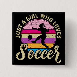 Macaron Carré 5 Cm Fille Aime Football Coucher de soleil coloré