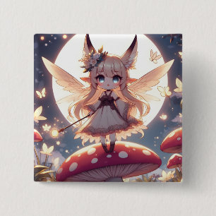 Macaron Carré 5 Cm Fille Anime Pixie Hippie Lune Fée