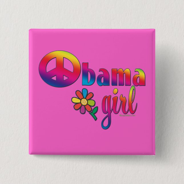 Macaron Carré 5 Cm Fille d'Obama (Devant)