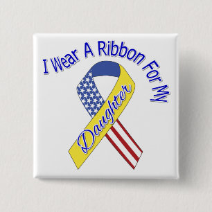 Macaron Carré 5 Cm Fille - je porte un patriotique militaire de ruban