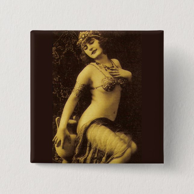 Macaron Carré 5 Cm Flapper en Sepia 1 (Devant)