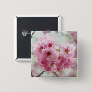 Macaron Carré 5 Cm Fleur de Sakura Rose Délicate Floraison Japonaise