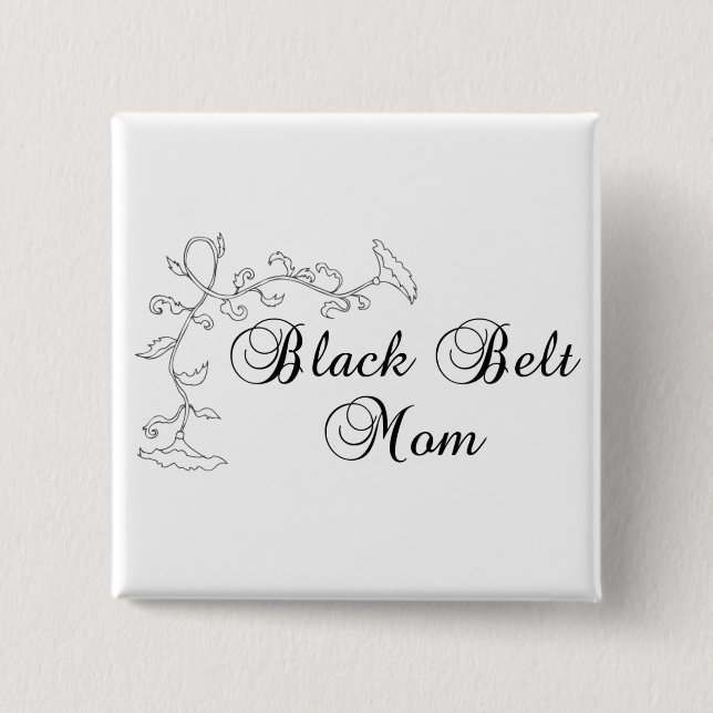 Macaron Carré 5 Cm Fleur Martial Arts Black Belt Maman (Devant)