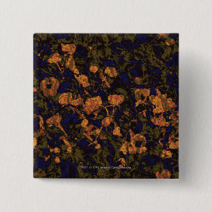 Macaron Carré 5 Cm Fleur orange contre le motif de camouflage de