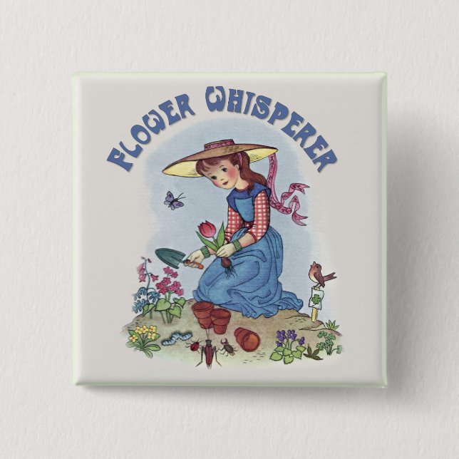 Macaron Carré 5 Cm Fleur Whisperer (Devant)
