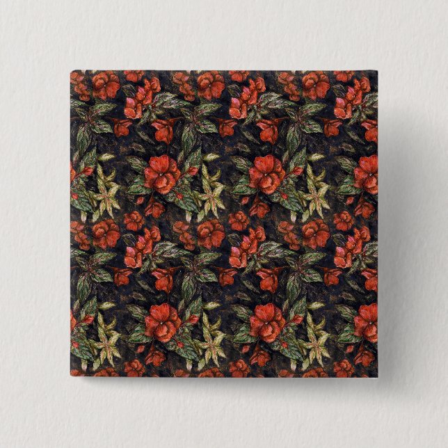 Macaron Carré 5 Cm Fleurs anciennes d'Alexandra Cook aka Linandara (Devant)