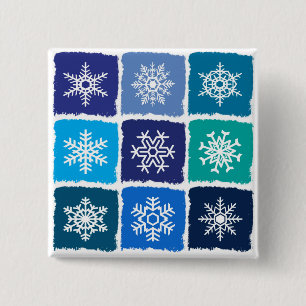 Macaron Carré 5 Cm Flocon de neige