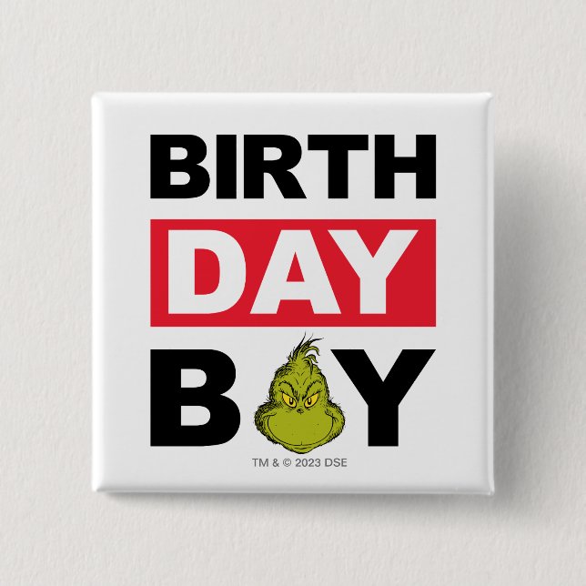 Macaron Carré 5 Cm Flocon de neige Grinch Birthday Boy (Devant)