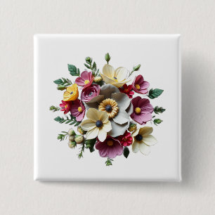 Macaron Carré 5 Cm Floral Boquete 3D