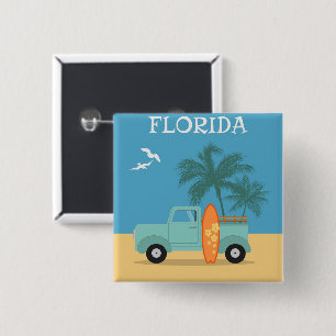 Macaron Carré 5 Cm Floride : Bouton Voyage
