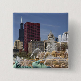 Macaron Carré 5 Cm Fontaine de Buckingham située à Grant Park,
