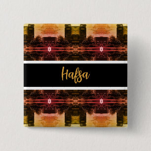 Macaron Carré 5 Cm Fontaine vintage Irak Bagdad 1970