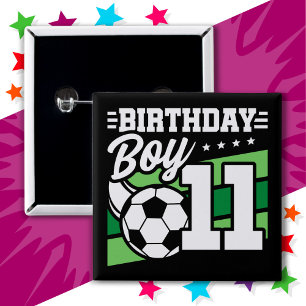 Macaron Carré 5 Cm Football 11 ans Football Enfants 11e anniversaire