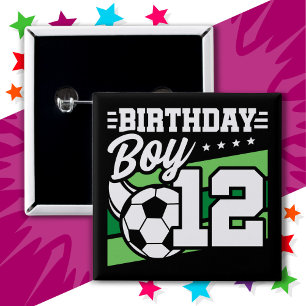 Macaron Carré 5 Cm Football 12 ans Enfants 12e anniversaire garçon
