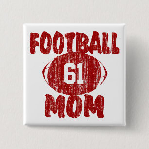 Macaron Carré 5 Cm Football Maman Rouge