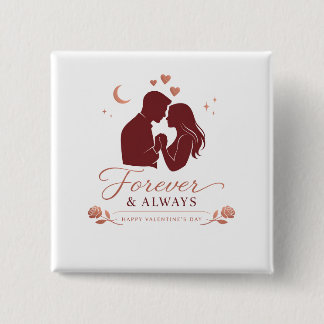 Macaron Carré 5 Cm Forever & Always Romantic Couple Valentine's Squar