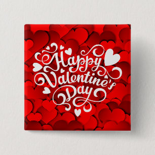 Macaron Carré 5 Cm Forme cardiaque Heureuse Sainte-Valentin-23803