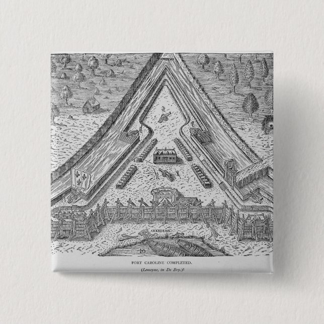 Macaron Carré 5 Cm Fort Caroline accomplie (Devant)