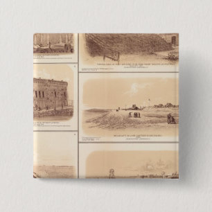 Macaron Carré 5 Cm Forts Sumter & Moultrie, île de Sullivan
