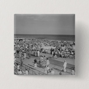 Macaron Carré 5 Cm Foule sur la plage