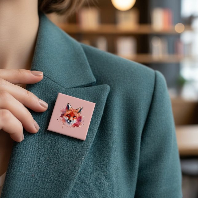 Macaron Carré 5 Cm Fox Button (Créateur téléchargé)