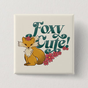 Macaron Carré 5 Cm Foxy Cute avec Fleurs
