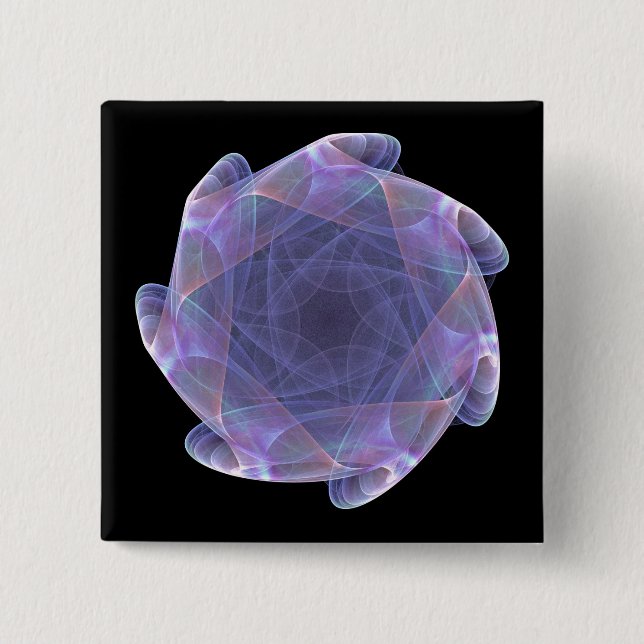 Macaron Carré 5 Cm fractale violette (Devant)