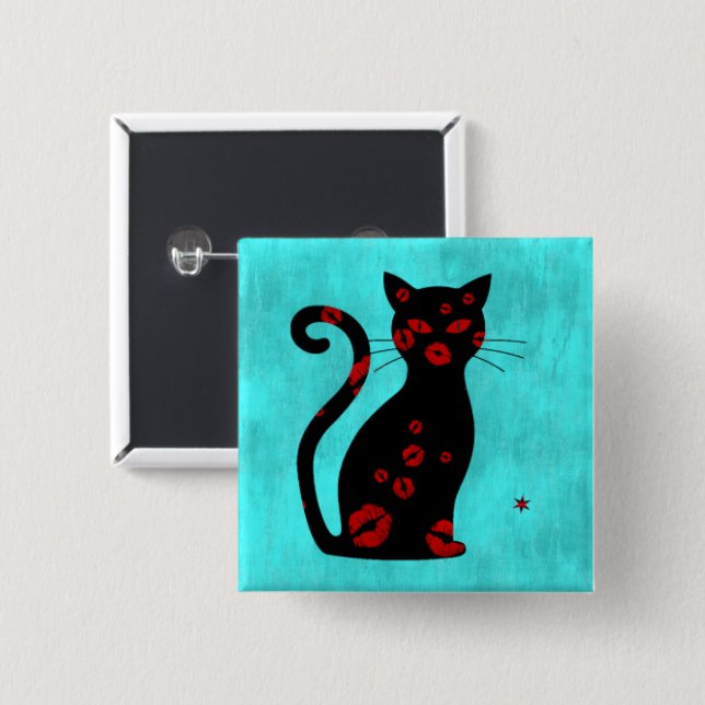 Macaron Carré 5 Cm Français : Bouton Bonne Soie (Devant & derrière)