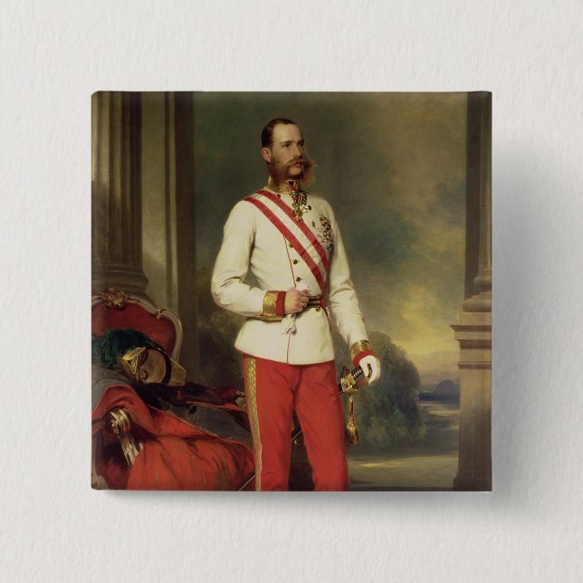 Macaron Carré 5 Cm Franz Joseph I, empereur de l'Autriche (Devant)